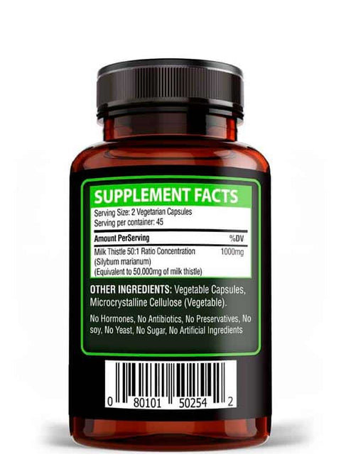 Milk Thistle 50:1 Ratio Concentration (90 capsules) image 1
