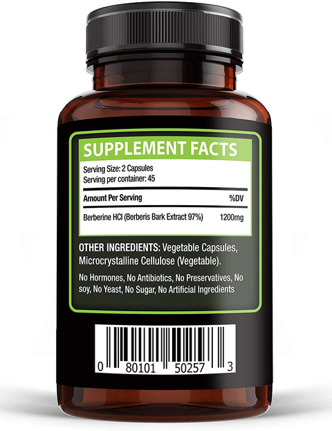 Berberine HCL Vitamins (90 capsules) image 1