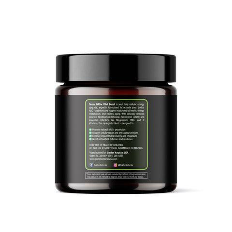 Super NAD+ Vital Boost Powder — Pineapple (90 g) Golden Naturals