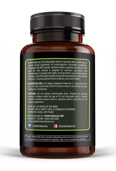 Vitamin E Ultra Bio Formula (60 capsules) Golden Naturals